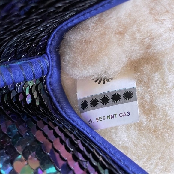 UGG |  Classic Short Sequin Navy Tonal Boots NEW In Box - Picture 7 of 8